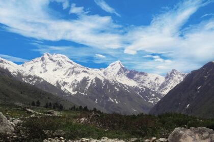 An image showing snowcapped mountains, one of the popular hill stations in the middle Himalaya