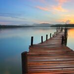 Ranglal Kunta is one of the lakes in Hyderabad with calm waters, greenery, and a clear sky.