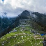 View of a scenic landscape in Dharamsala, one of the places to visit in February in North India.