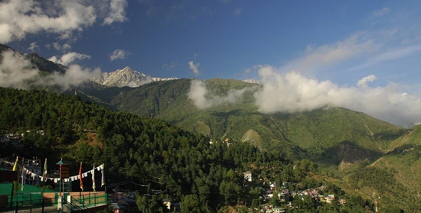 An image of a view over McLeod Ganj, one of the best places to visit in June in North India.