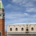 Beautiful view of monuments in Venice in the scenic landscape of Itlay