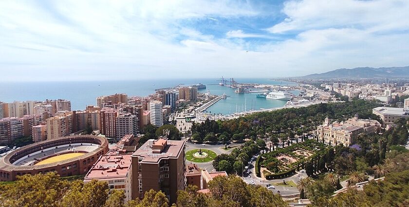 Beautiful View of Malaga from the hills the nearby location