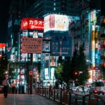 A Tokyo nightlife spot, Shibuya Crossing with bright billboards and endless foot traffic