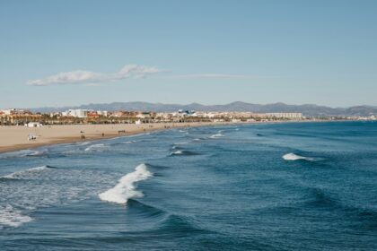 An image of a stunning panoramic view of one of the best Valencia beaches in Spain.