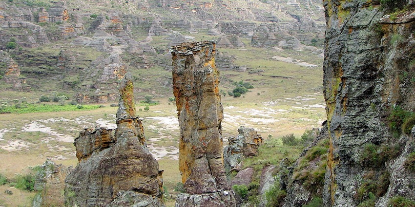 Scenic view of Isalo National Park located in the Ihorombe region of Madagascar.