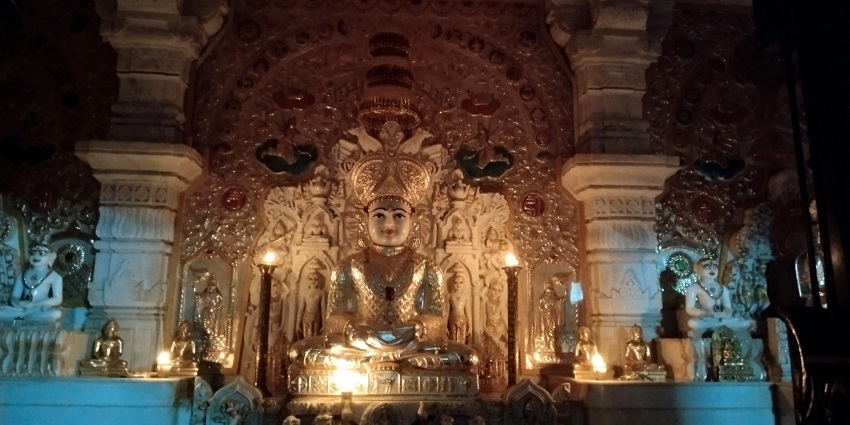 The Jain Temple is a Ghar Derasar, serving as a place for worship and meditation.