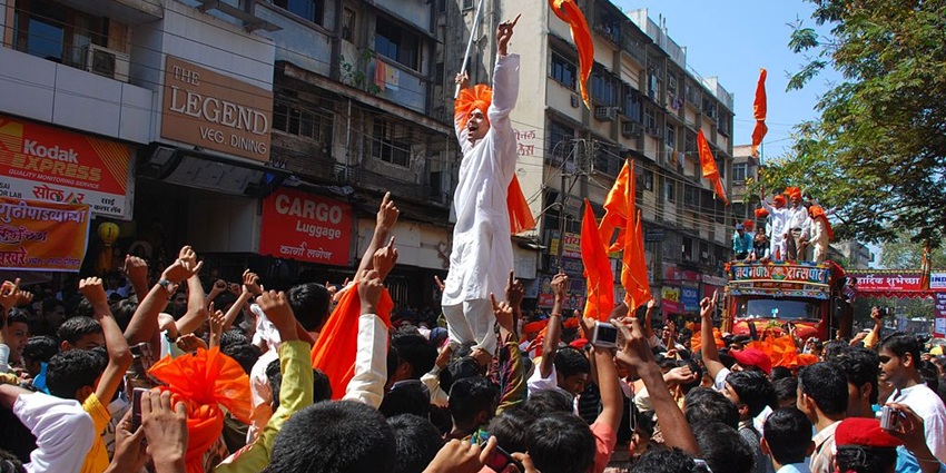 Devotees on the auspicious day of Gudi Padwa, the harvest festival of Maharashtra.