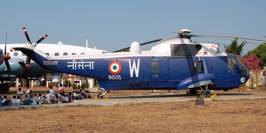 The famous aircraft of Westland Sea King preserved at Indian Naval Aviation Museum