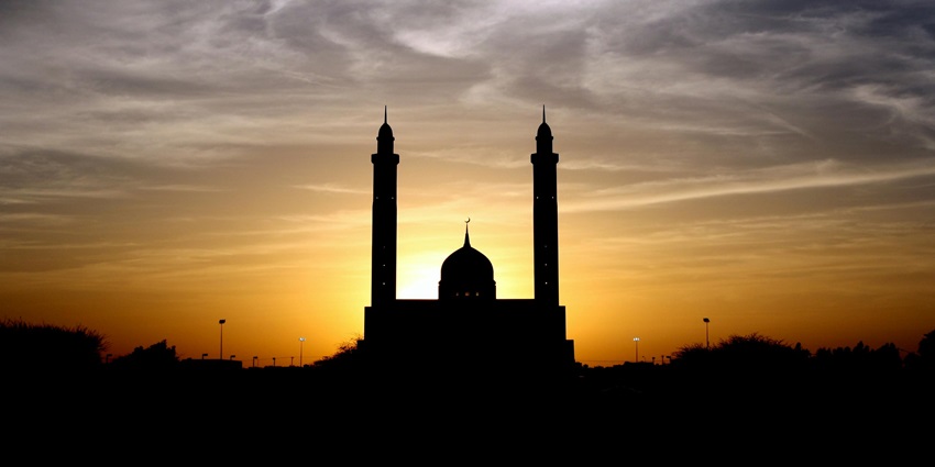 Scenic image of beautiful mosque in Amritsar in Punjab, India