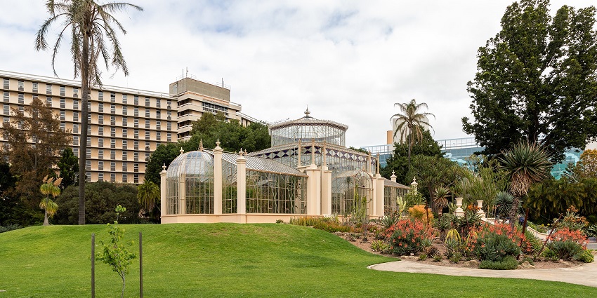 Scenic view of Adelaide Botanic Garden with vibrant flowers and lush greenery, one of the best places to visit in Adelaide.