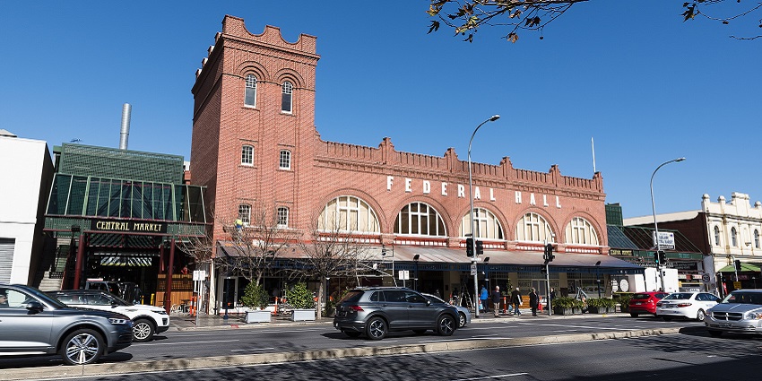 Stalls at Adelaide Central Market, an ideal spot for shopping and food lovers.