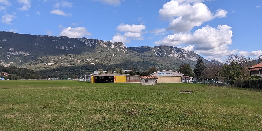 Airport Ajdovščina with beautiful views during day time surrounded by lush greenery