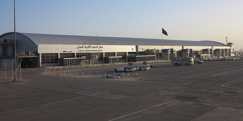 A view of Al-Najaf Al-Ashraf International Airport showcasing its modern infrastructure.