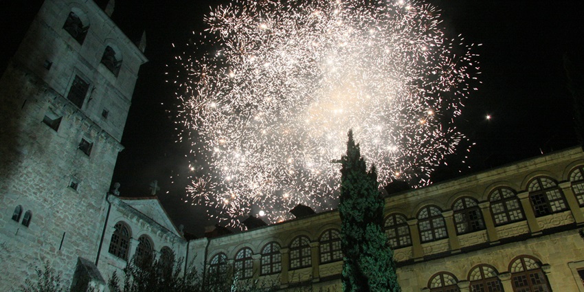A nighttime view of France, one of the best places to have New Year parties in resorts.