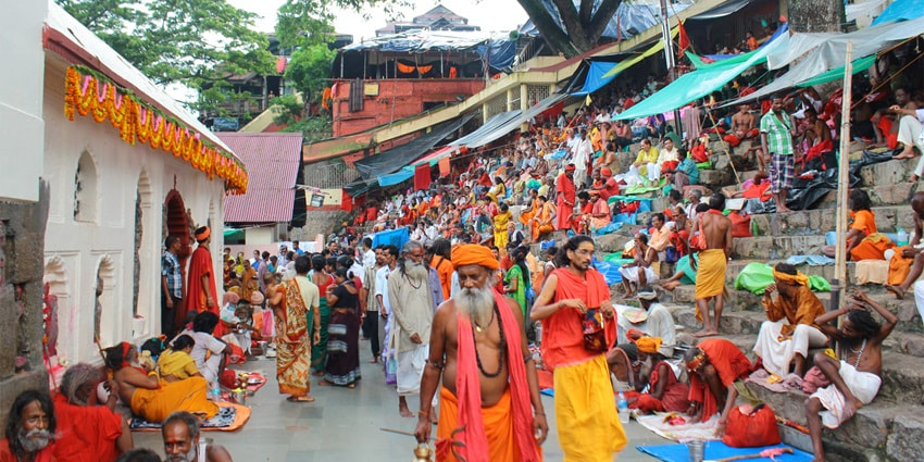 An image of people at the Ambubachi Mela festival, one of the popular festivals in June in India.