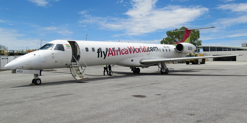 An aeroplane is now waiting on the runway at Andimba Toivo ya Toivo Airport.