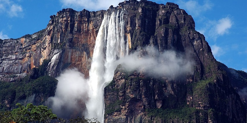 A view of Angel Falls in Venezuela, one of the most dangerous waterfalls in the world.