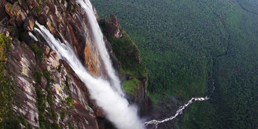 Marvel at the highest waterfalls in the world cascading from Auyán-tepui in Venezuela.