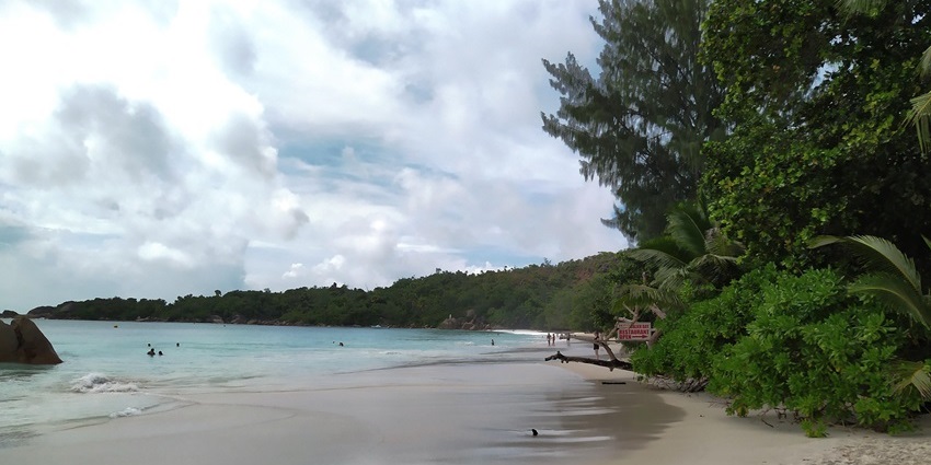 Pristine shore of the Anse Lazio, Seychelles, one of the cleanest beaches in the world