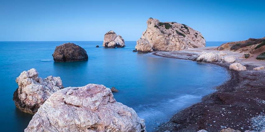 Petra tou Romiou (Aphrodite’s Rock), a famous sea stack along Cyprus’s coastline