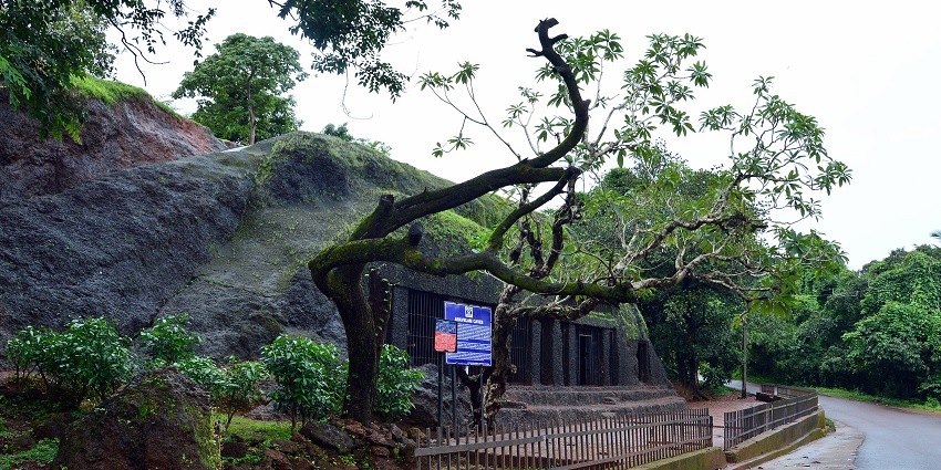 The mesmerising Arvalem Waterfall cascading amidst Goa's lush greenery.