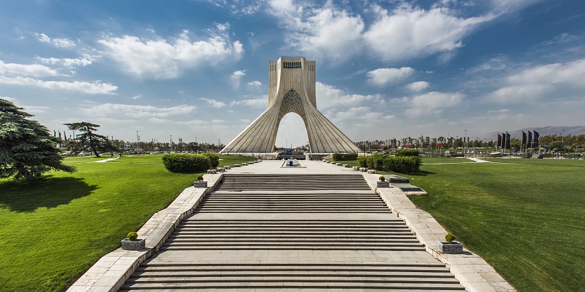 Azadi Tower near The Iran Mall, biggest shopping mall in asia, with Persian architecture