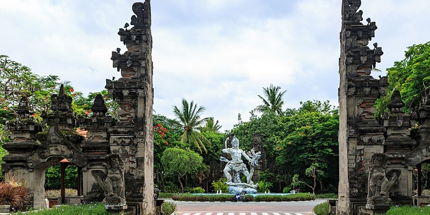 Nusa Dua’s southern gate in Bali welcomes visitors to one of the best places to visit in September in Asia