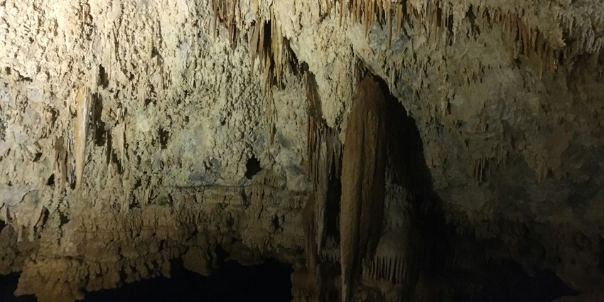 An inside view of the famous Bat Cave, a major attraction near Pokhara Mahendra Gufa.