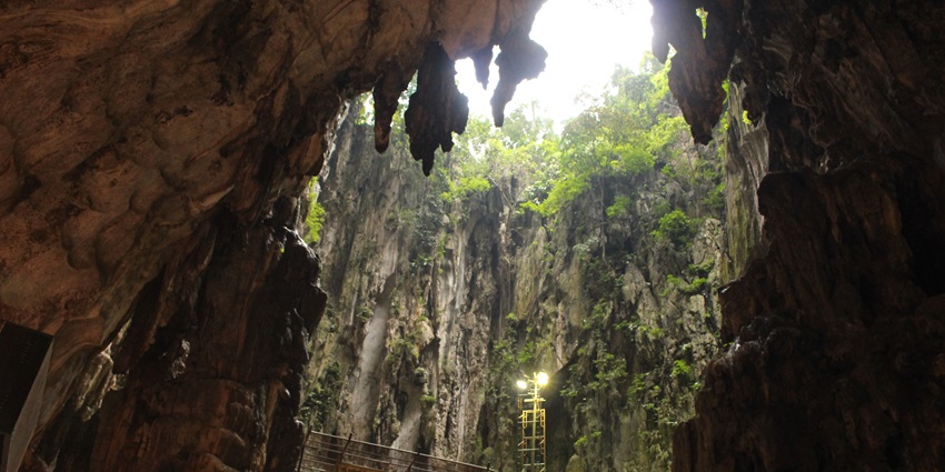Batu Caves bustling with visitors, showcasing its vibrant and spiritual atmosphere