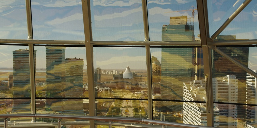 The famous Bayterek Tower in Astana is a symbol of Kazakhstan's modern development.