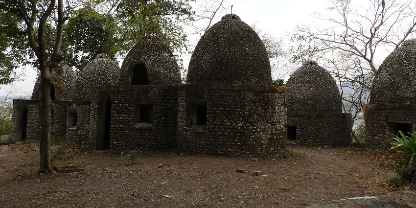 Many meditation huts at the Beatles Ashram located near Virbhadra Temple
