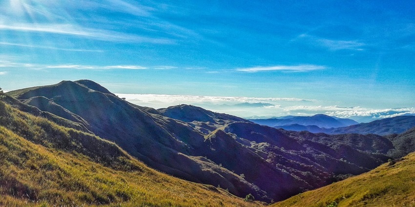 Panoramic view of Mount Pulag, a lush landscape of the high mountain peak in Benguet.