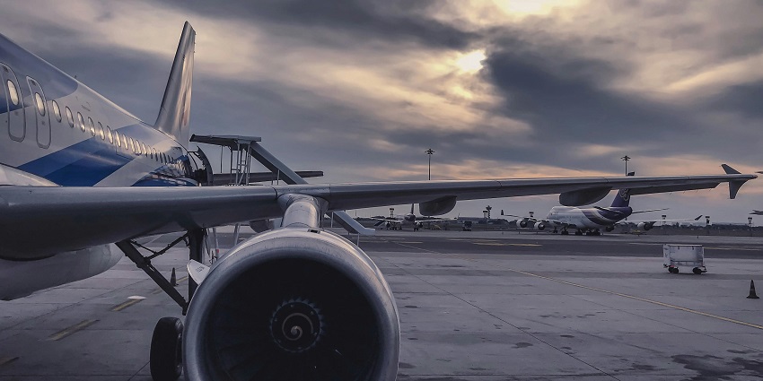 A view of a flight ready for its scheduled departure from the domestic ramp of the Beru Airport.