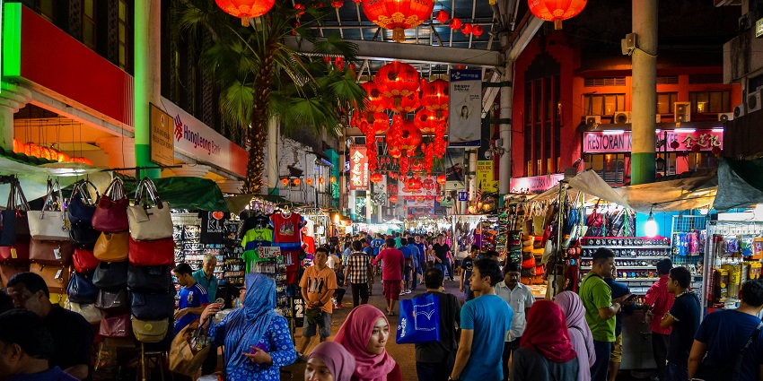 An image showing a view of Chinatown, one of the best tourist destinations in Kuala Lumpur
