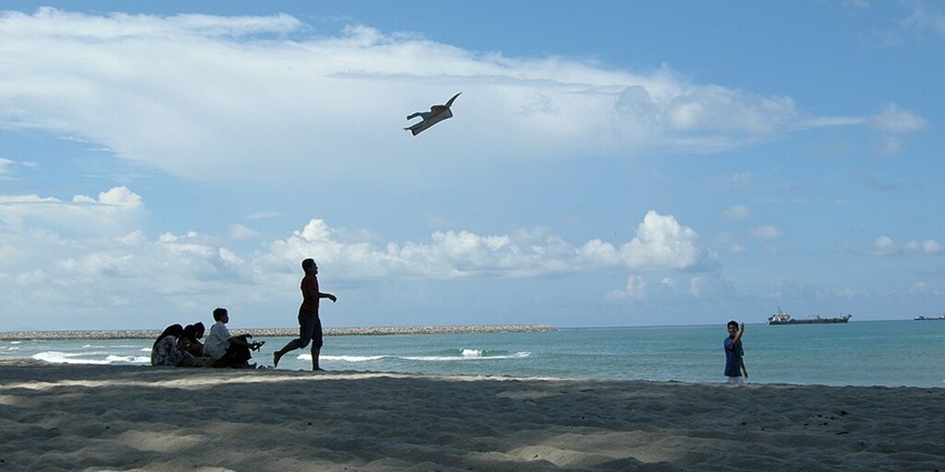 Peaceful view of beach in Malaysia - when the weather is nice and a best time for family outing