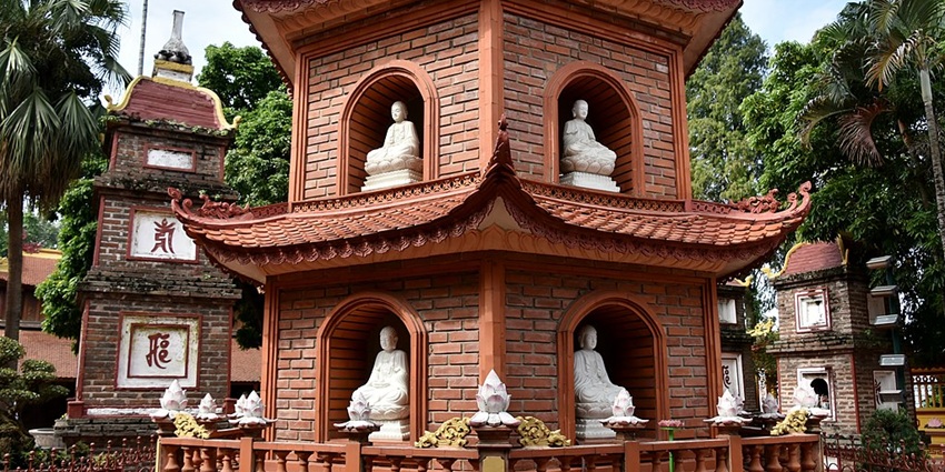 An image of Tran Quoc Pagoda in Hanoi, one of the popular places to visit in Vietnam