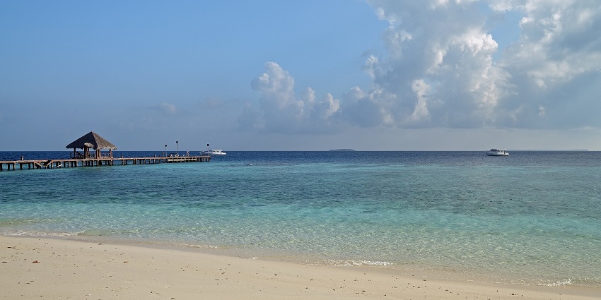 A bikini beach in Maldives with white sand, very similar to Bikini Beach, Gaafaru
