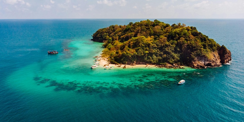 Panoramic view of the Bokolap Island, one of the best places to visit on the Marshall islands.