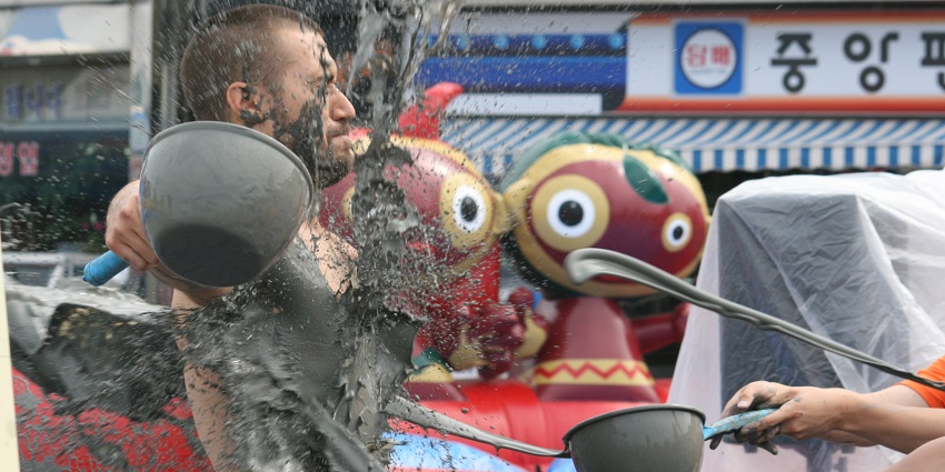 Boryeong Mud Festival- One of the festivals in rainy season with mud baths and games