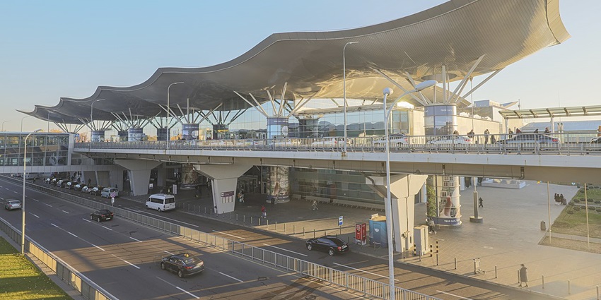 Stunning view of Boryspil International Airport of Kyiv showcasing its vast and modern architecture