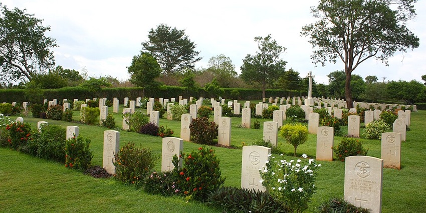A view of the graveyard at the British War Cemetery, one of the six Commonwealth wars.