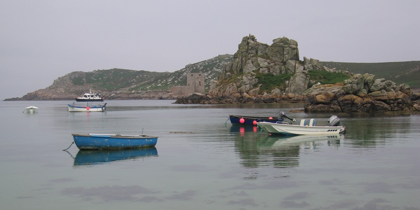 The peaceful waters of Bryher, one of the smallest inhabited islands in Scilly.