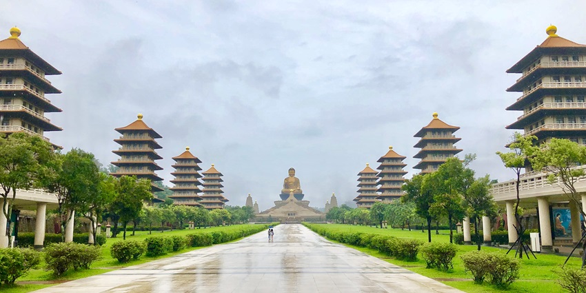 The Grand Buddha Museum at Fo Guang Shan with a giant Buddha statue at its center