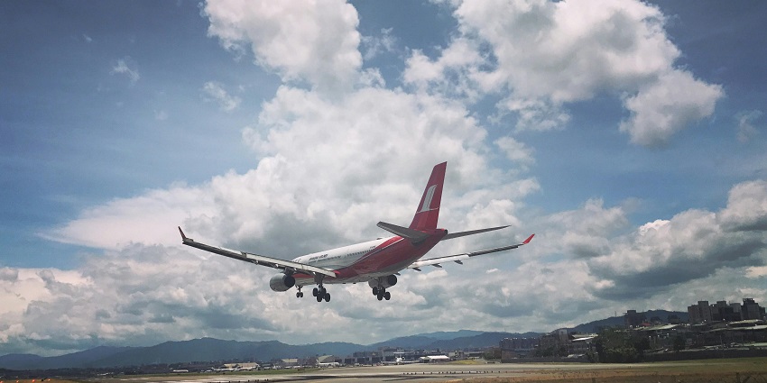 A picture of an aircraft ready to take a flight from a standard domestic airport.