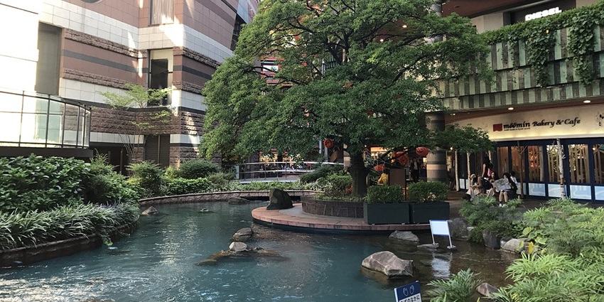 View of the Canal City Hakata, one of the best shopping mall in the world for fashion and food.