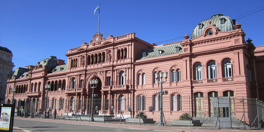 Casa Rosada in Buenos Aires is standing with all its glory and historical significance.