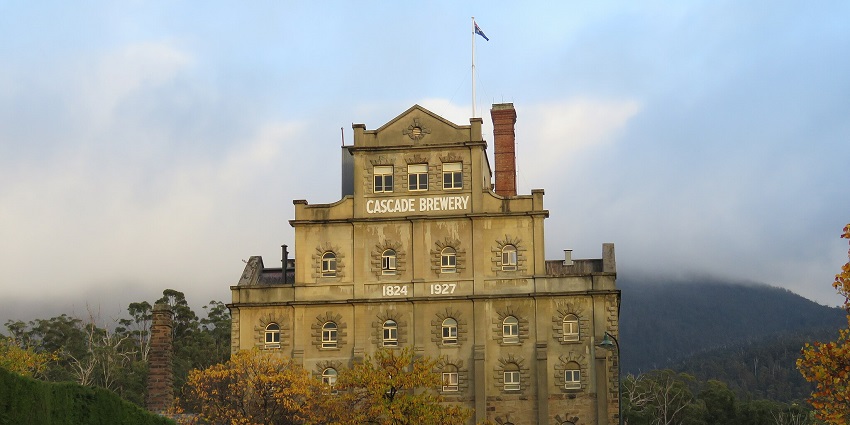 Cascade Brewery, a historic stone building with arched windows, one of the places to visit in Hobart.
