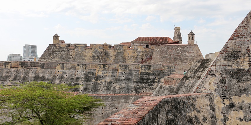 Castillo San Felipe de Barajas in Cartagena, a historic bastion fort with towering walls