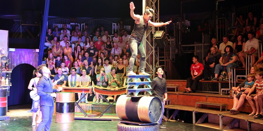 Watch Phare Circus blend dance and acrobatics- one of the things to do in Cambodia in October.