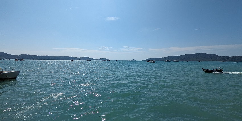 The scenic Chalong Bay is known for its serene coastal views.
